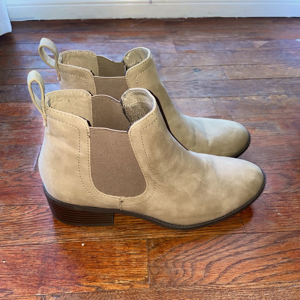 CityClassified Tan Slip-on Ankle Boots